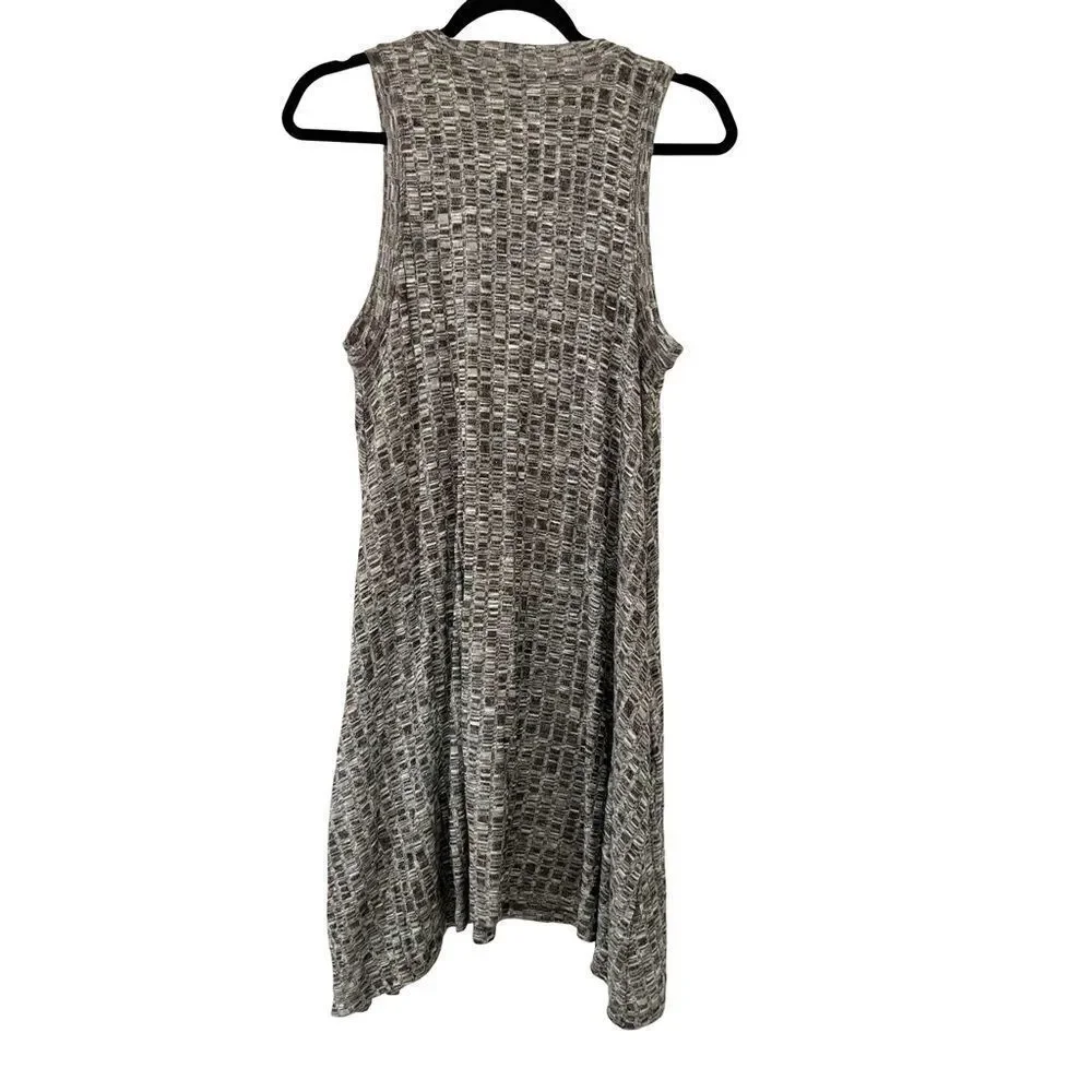 Maeve Anthropologie Emerson Swing Dress Gray Space Dye Knit Pockets Mock Neck S - Picture 4 of 14